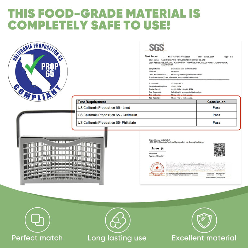 Universal Dishwasher Basket Replacement - 2 in 1 Utensil/Cutlery Basket - Compatible with Bosch, Maytag, Kenmore, Whirlpool, KitchenAid, LG, Samsung, Frigidaire, GE