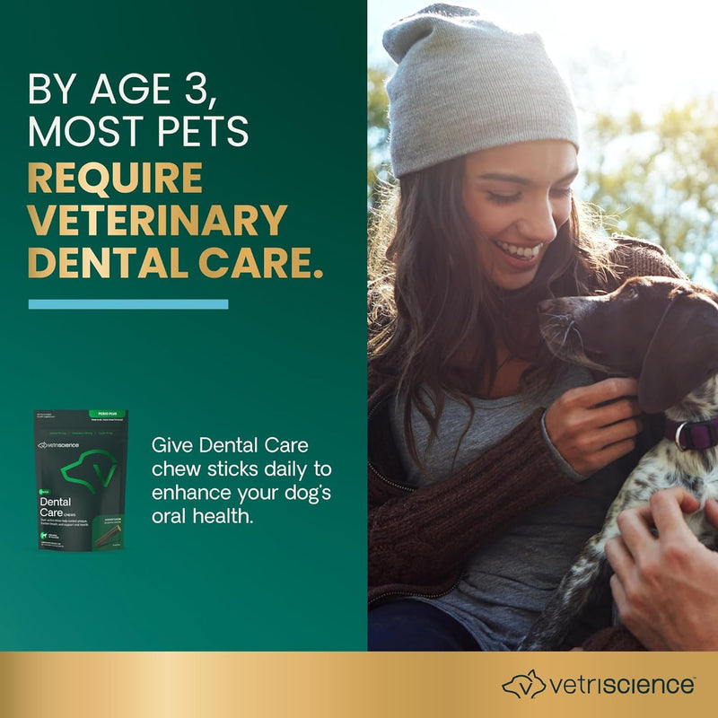 VetriScience Healthy Mouth Dental Chews, Perio Plus Sticks for Dogs, with Probiotics, Spirulina & Zeolites, Breath Freshening, Plaque & Tartar Control, Chicken, 30 Count 30 Chews