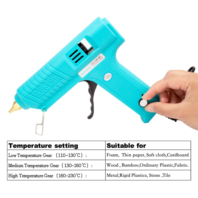 120W Hot Glue Gun Full Size with Temperature Control, Teal