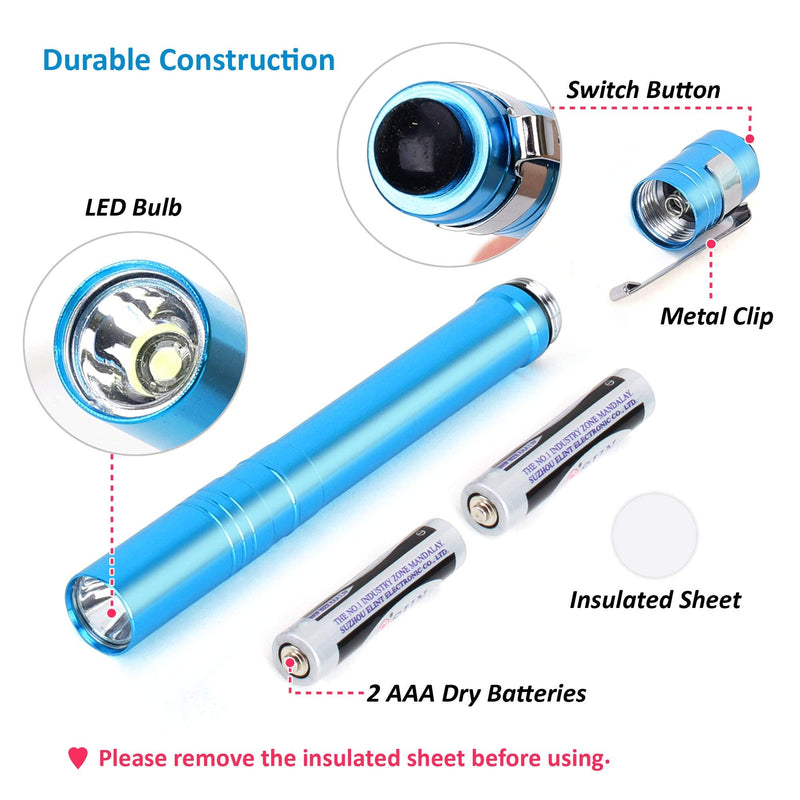 15-Pack LED Penlight - Pocket Bulk Pen Light Flashlight with Clip, 30-Piece Dry Batteries Included, Mini Pen Light for Inspection, Repairing, Camping and Training Course (15-Pack) 15-PACK