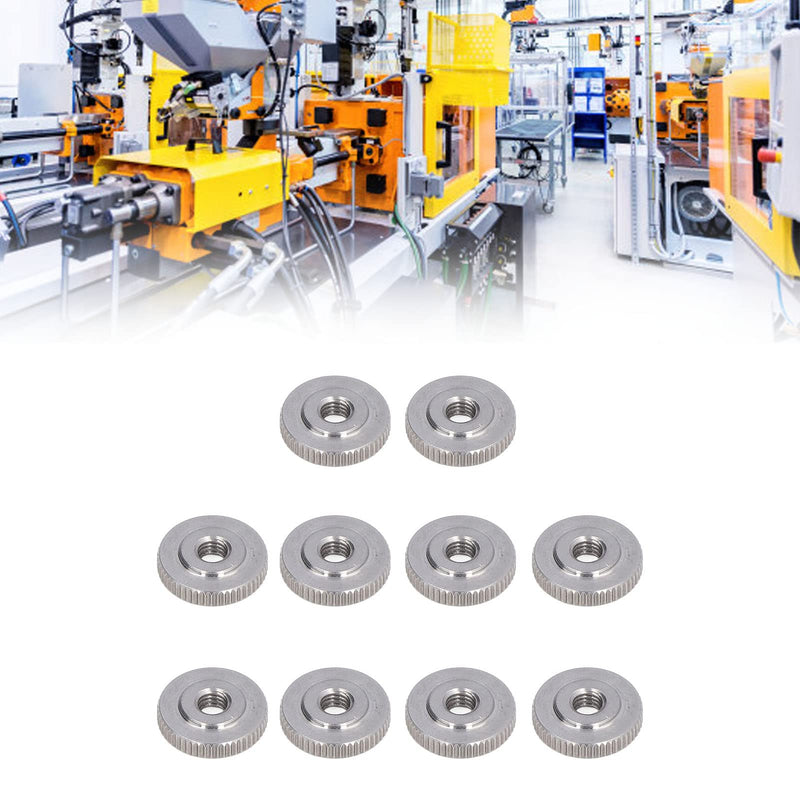 Knurled Thumb Nut 304 Stainless Steel Knurled Flat Head Through Hole Handle Nut Tightening Nut Knurled Knob(M6) M6