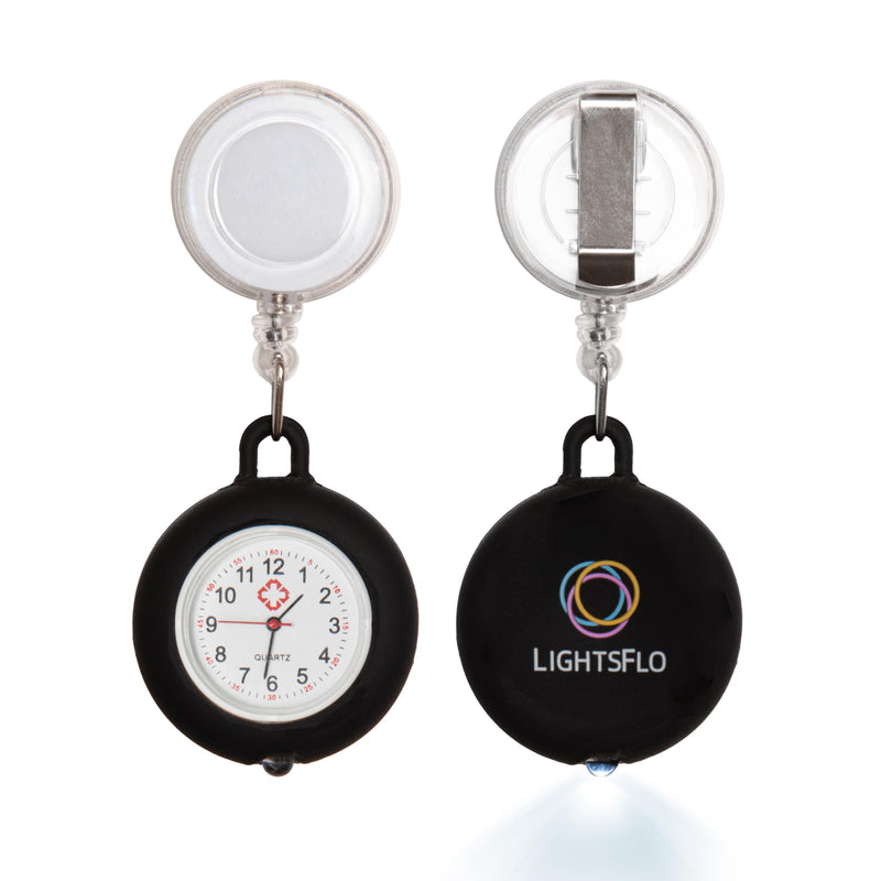 2-in-1 Watch Light for Nurses, Retractable Clip-on Design with Pulse Check Light, Silicone Cover