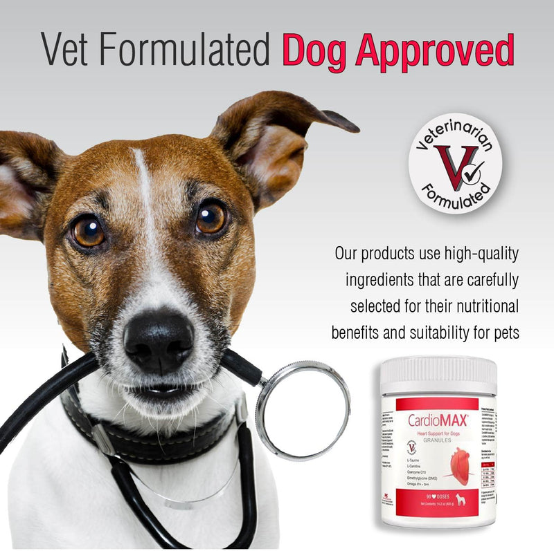 Heart Support Granules for Dogs – Vet-Formulated, Antioxidant-Rich- L-Taurine, L-Carnitine, EPA, DHA, CoQ10- Aids Circulatory Strength, Cardiovascular Support, Heart Muscle Function-USA Made- 90 Doses