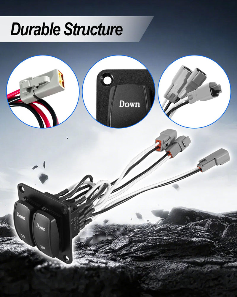 Marine Trim Tab Double Rocker Switch Kit Fit for Recreational Fishing Sail Workboats Marine Adjustment Plate, 12V 24V 36In Dual Joystick Switch Kit Replace 10222211D 10222211