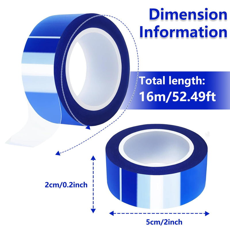 6 Rolls 20mm x16m(52ft) Blue Heat Resistant Tape，Heat Transfer Tape for Heat Sublimation Press Vinyl，and Fixing of Electronic Parts During Processing，No Residue 6Rolls