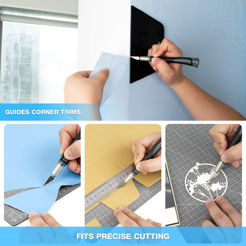 Gomake Wallpaper Smoothing Tool Wallpaper Brush Tools Kit with Felt Squeegee Craft Precision Knife for Paper Peel and Stick Wallpaper Car Wrap Vinyl Window Tint Film Wallpaper Adhesive (Kit 02) Kit 02