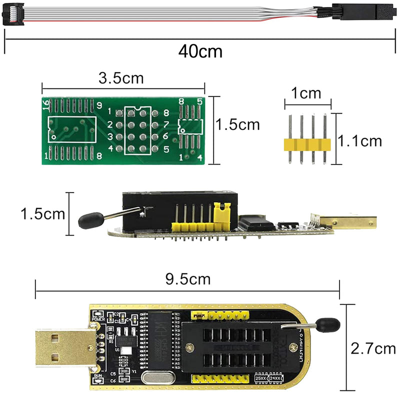 ABSOK SOIC8 SOP8 Flash Chip IC CH341A USB Programmer Flash BIOS Chip USB Programmer Module SB Programmer+SOP8 Clip+Adapter