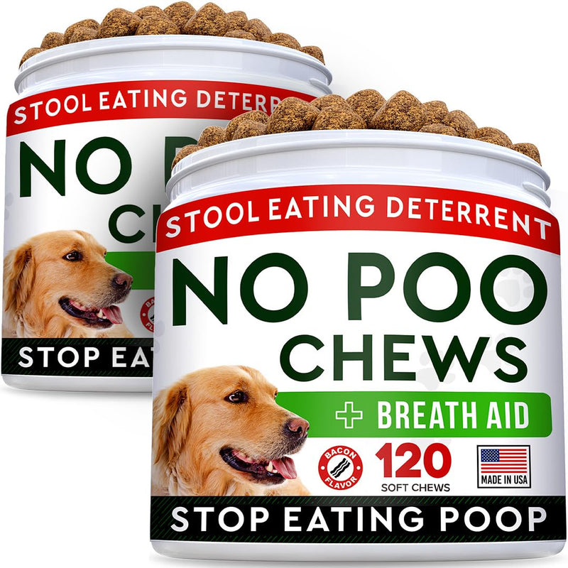 STRELLALAB No Poo Treats for Dogs - Coprophagia Stool Eating Deterrent - No Poop Eating for Dogs - Digestive Enzymes - Gut Health & Immune Support - Stop Eating Poop - Bacon Flavor 240 Chews 240Ct (Bacon)