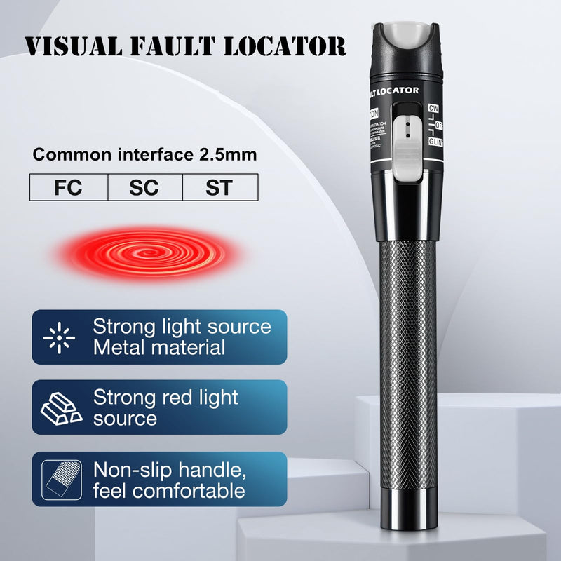 Visual Fault Locator,80-100KM VFL Fiber Optic Tester Kit - Include Single Mode 9/125um FC Male to LC Female Adapter, VFL for Fiber Network Cable Test 80-100KM VFL