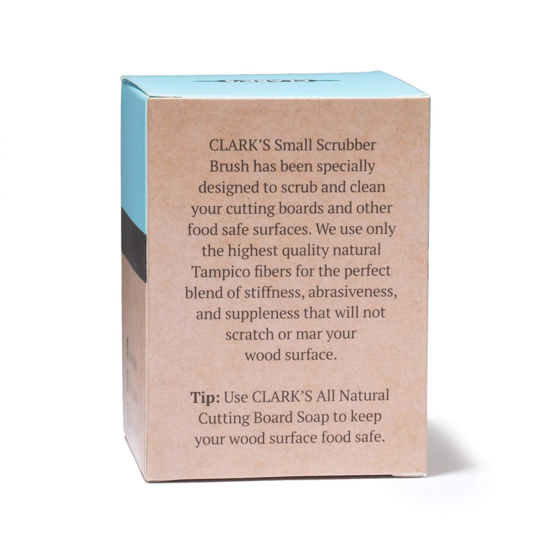 CLARK'S Cutting Board Oil Scrub Brush - Round Wood Applicator for Food Grade Mineral Oil and Wax on Wooden Bamboo, Cast Iron, and Utensils – USA Maple Construction – Kitchen Countertops Food Safe Small