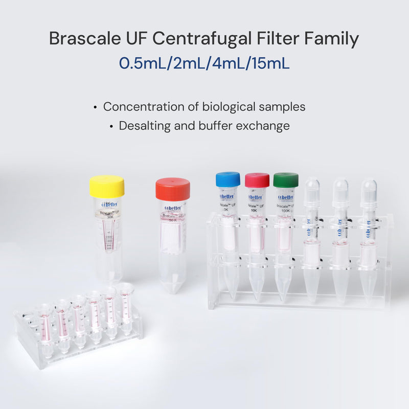 3kDa Ultra Centrifugal Filter Unit, 15mL, Regenerated Cellulose RC Membrane, Screw Caps, Individually Wrapped (4/PK) 3kDa 4