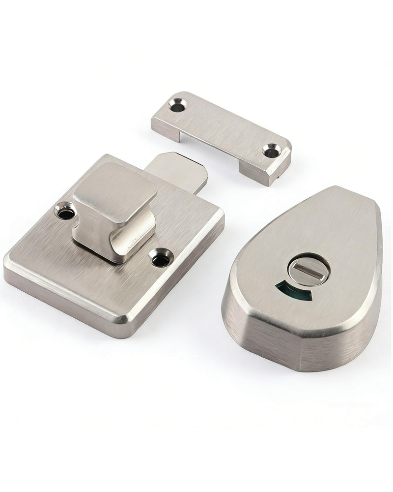 Stainless Steel Bathroom Privacy Indicator Lock, Vacant/Occupied Indicator, Brushed Nickel Finish for Public Restrooms, Changing Rooms, Hotels, and Home Bathrooms