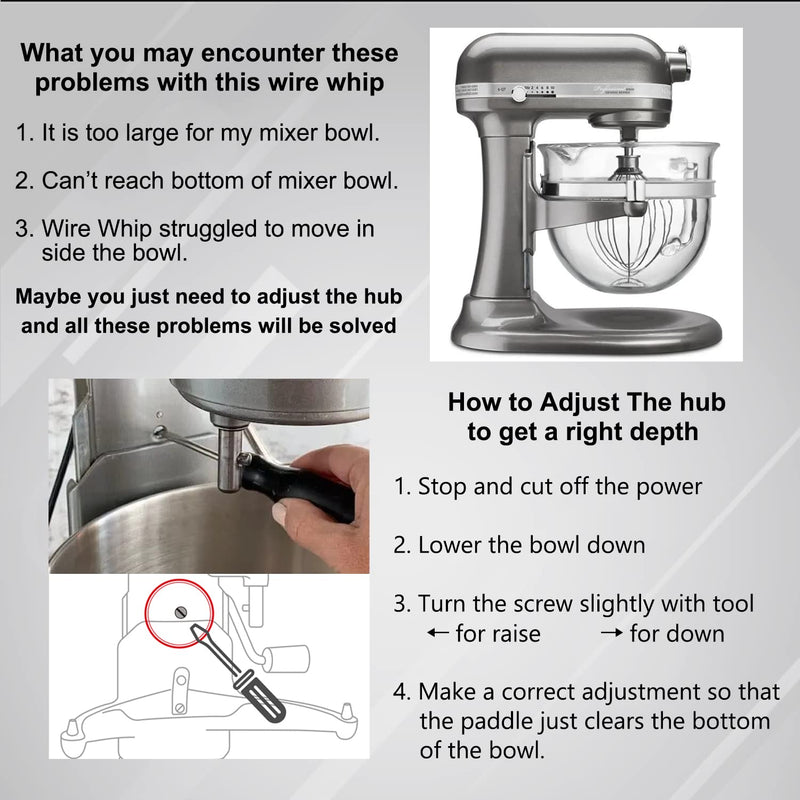 KN256 Stainless Steel Wire Whip for Bowl-Lift Mixer 6 Quart Bowl, 6 Wire Whisk Fits for Professional 600, KP26M1X,KD2661X,KP2671X,Pro 6500,Heavy Duty, Dishwasher Safe, Balloon Whisk KV25 KP25 KP26 KL26 KT26 KSM55/60 KSM6521