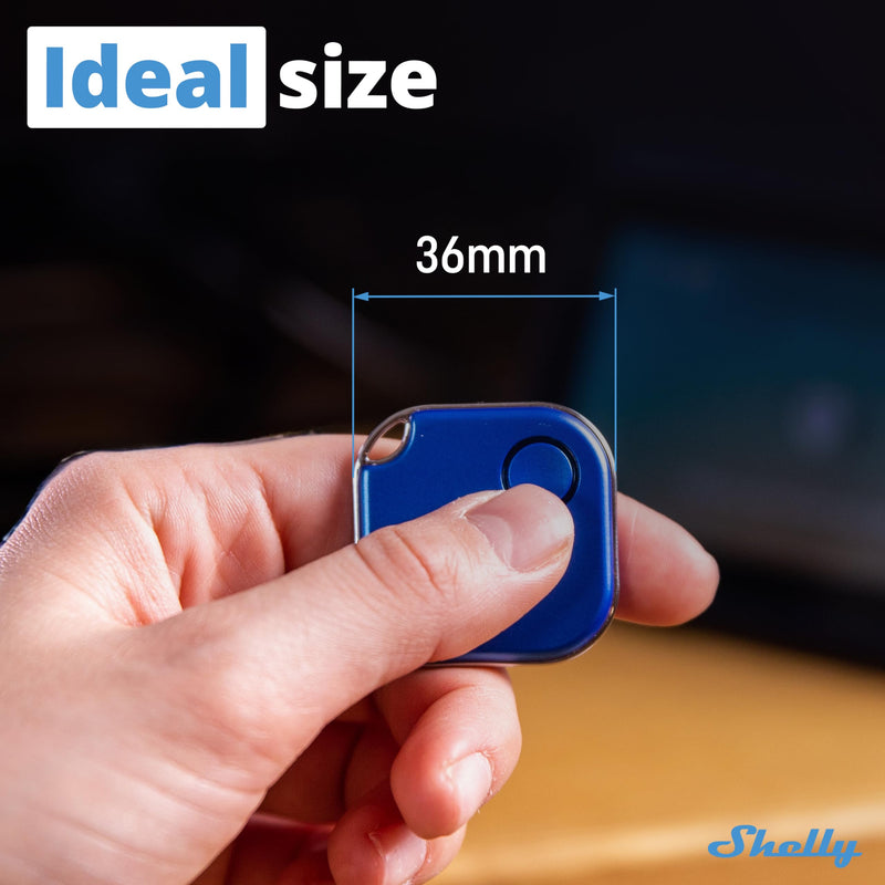 Shelly BLU Button1 Blue | Bluetooth-Operated Action and Scenes Activation Button | Home Automation | iOS Android App | No Hub Required | Long Battery Life | LED Indication | Buzzer | Broad Range
