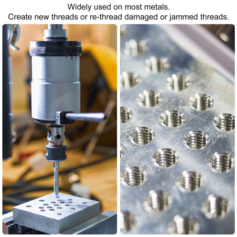 uxcell 10pcs Machine Thread Taps 8-32 UNC 2B High Speed Steel 6542 Straight Flute Screw Thread Milling Taps Threading Tapping Repair Tools