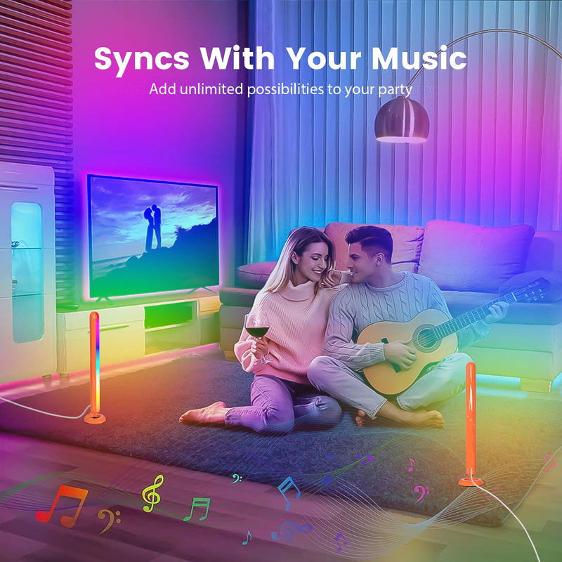 Smart LED Light Bars, Borllyem TVLEDICWW TV Backlight with Double Light Beads, App Control, 2.4G Remote, Music Syncing and 22Modes for Gaming, Room Decoration (USB Without Adapter) Orange Shell