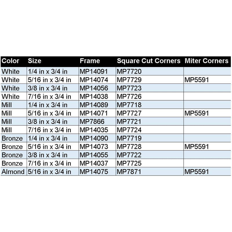 Prime-Line MP14071 Aluminum Screen Frame, 5/16 x 3/4 x 72 In, 20 Pack