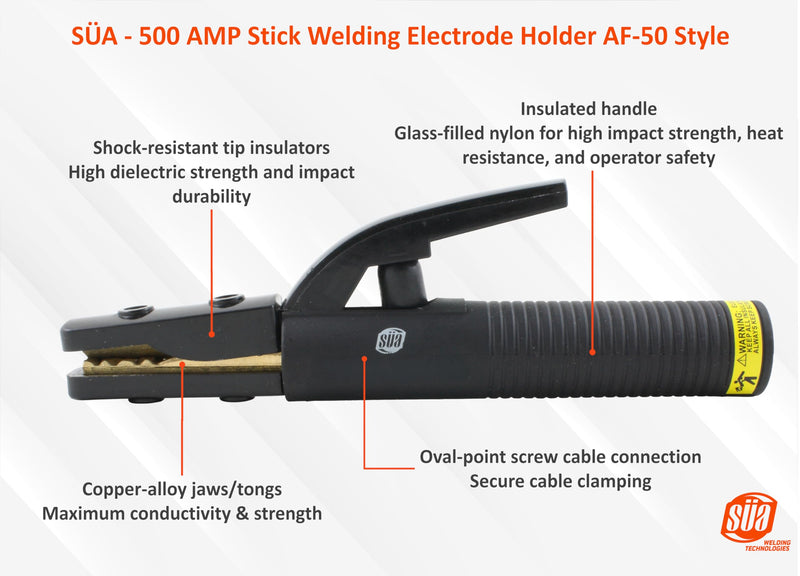 SÜA - 500 AMP Stick Welding Electrode Holder AF50 Style
