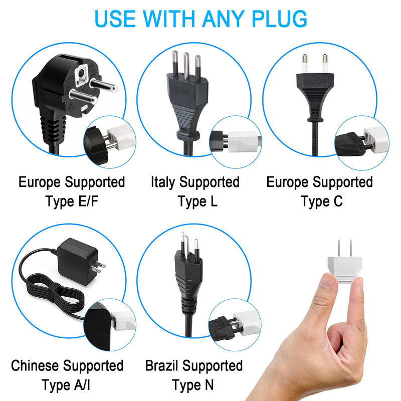 4 Pack Europe to US Plug Adapter, Plug Adapter European to American, 220v to 110v Adapter Plug Converter, EU to US Plug Adapter, Power Travel Adapters European to American 4 White