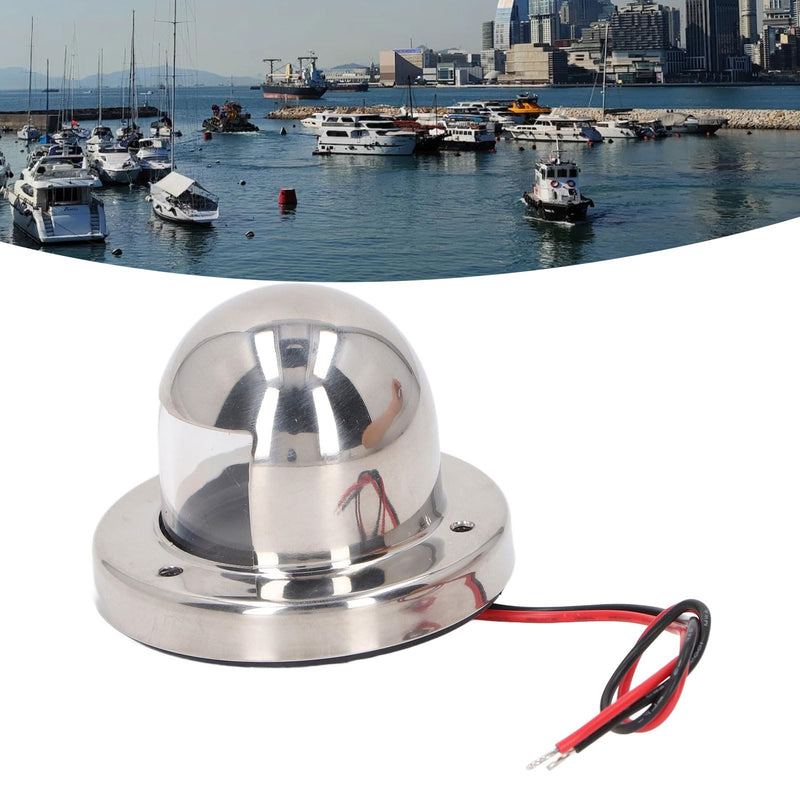 FTVOGUE Boat Anchor Stern Light, LED 12V DC White Navigation Light for Yachts Pontoons Stainless Steel IP66 135 Degree 2NM Visible Foldable Base 1 Pack
