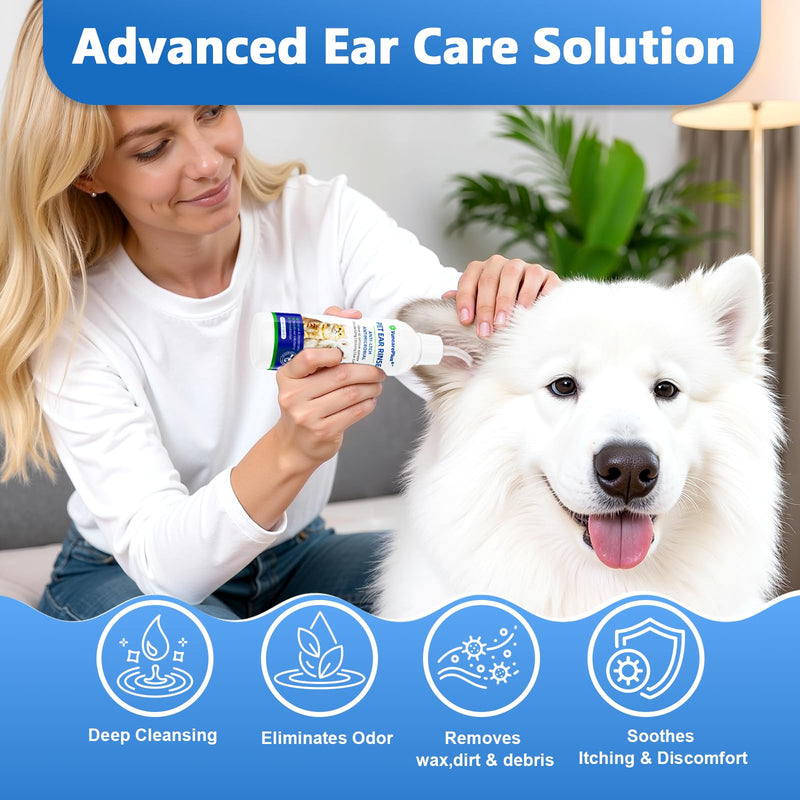 Pet Care Bundle - Probiotic Dental Water Additive & Antimicrobial Ear Rinse for Dogs & Cats