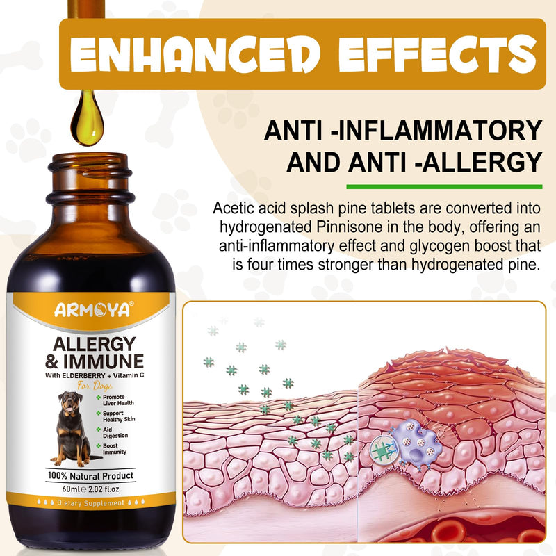 Allergy Relief Drops for Dogs - Allergy and Immune - Immune Support Supplement - Dog Supplement - Natural Pet Supplement for Dog Allergy Relief with Turmeric & Milk Thistle - PawsPlanet Australia
