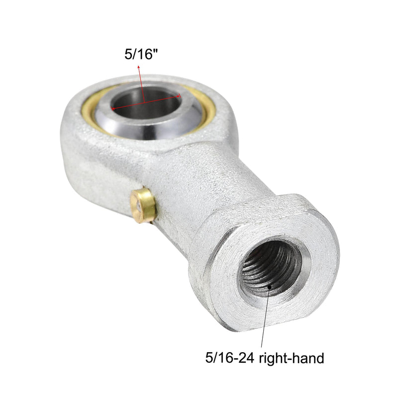 uxcell PHSB5 Rod End Bearings 5/16-inch Bore Pre-Lubricated Bearings 5/16-24 Female Thread Right Hand 2pcs 5/16"