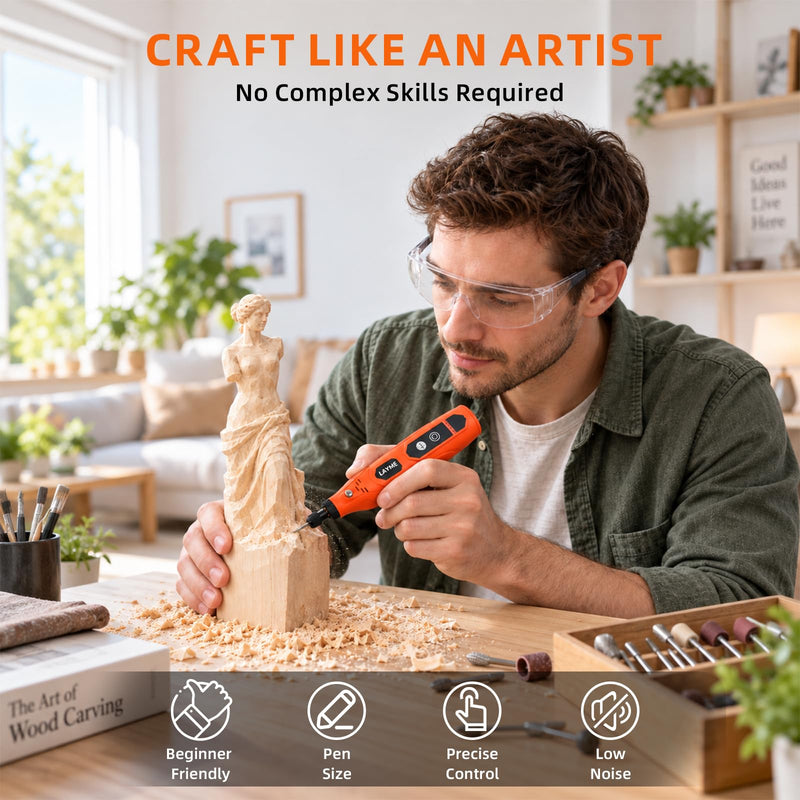 Cordless Rotary Tool Kit, 5-Speed Mini Engraving Tool with 70 Accessories