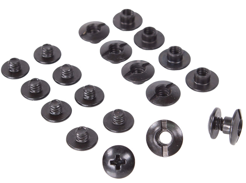 1/8" Black Chicago Screws & Binding Posts Fasteners for Leather Straps/Belts, Kydex Holster/Sheath Repair or Rivet Parts Replacement, Thru Hole Open Slot Design. Made in USA 10 Pack Standard Head