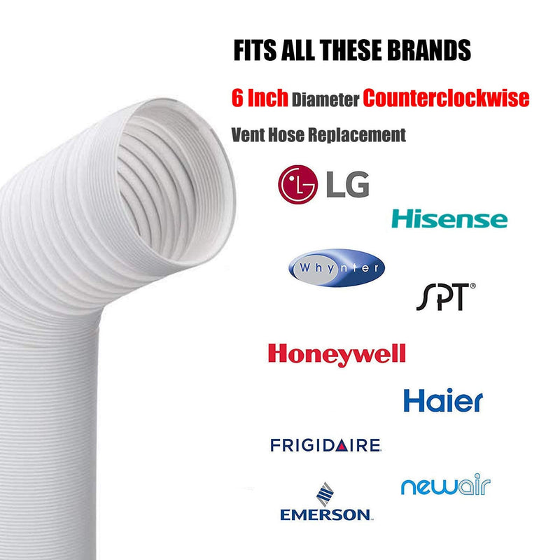Air Conditioner Hose | 5.9" Diameter Portable AC Exhaust Pipe with Counterclockwise Thread,Universal Replacement A/C Hose Length up to 59" 59" Counterclockwise Hose
