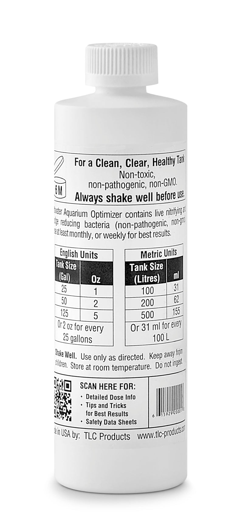 TLC Products, Saltwater Aquarium Optimizer, Crystal Clear Water Treatment, Reduces Ammonia, 12 oz (355ml)