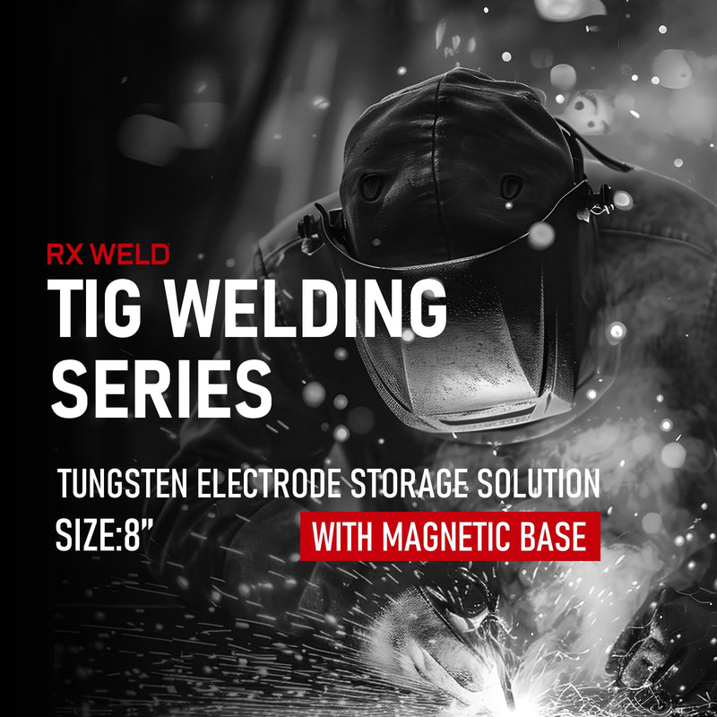 RX WELD Welding Rod Storage, Tungsten Electrode Holder Storage - Magnetic Base Storage Solution for Welding (Blue) Blue