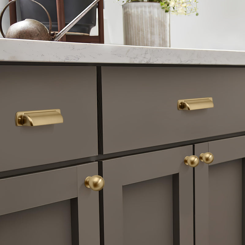 10 Pack 1 Inch Vintage Ball Brushed Brass Cabinet Knobs Kitchen Cabinet Hardware Brushed Gold Drawer Knobs Pulls for Drawers. Knob Quantity:10 Brushed Gold/Brass