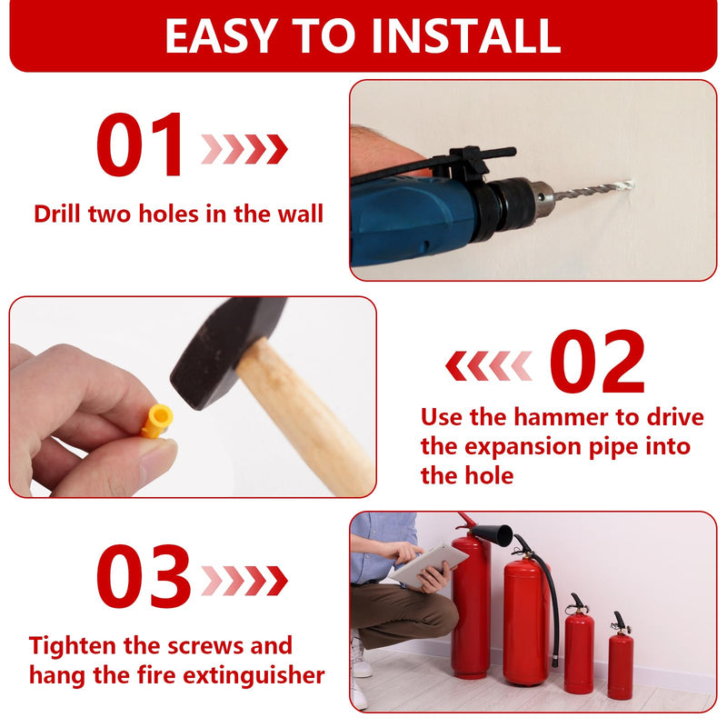 Fire Extinguisher Mounts & Brackets,4 Pack Fire Extinguisher Brackets and Holders, Fire Extinguisher Wall Hook Holder Hanger for 5-10 Lb Extinguishers with Screws 4 Pack