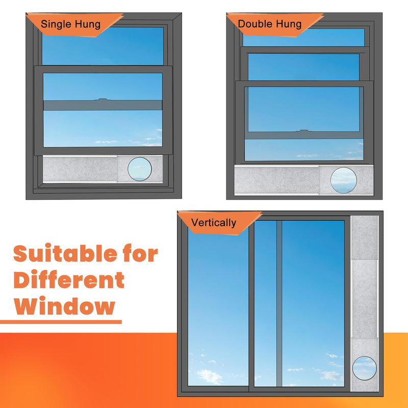 GCGOODS Insulated Foam Panels for Portable Air Conditioner Window Vent Kit, Insulation Side Panels for Portable AC Window Seal Kit, Insulated Heat & Noise, Fits up to 50 Inch, 3 Pack