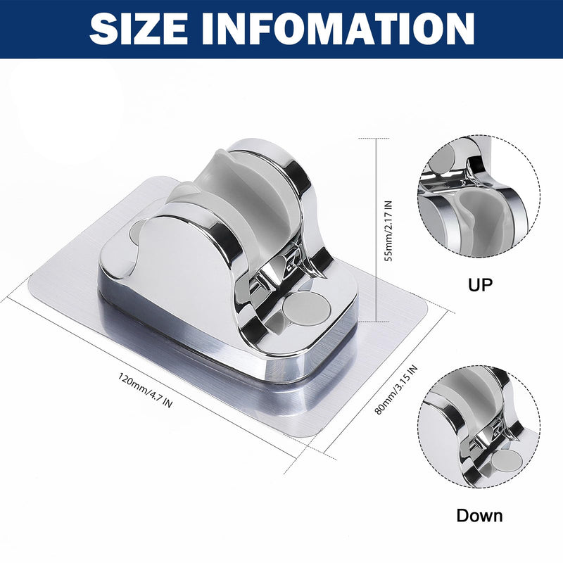 NearMoon Self Adhesive Shower Head Holder-Adjustable Handheld Shower Holder NO Drilling Wall Mount Waterproof (1 Pack, Chrome Finish) 1