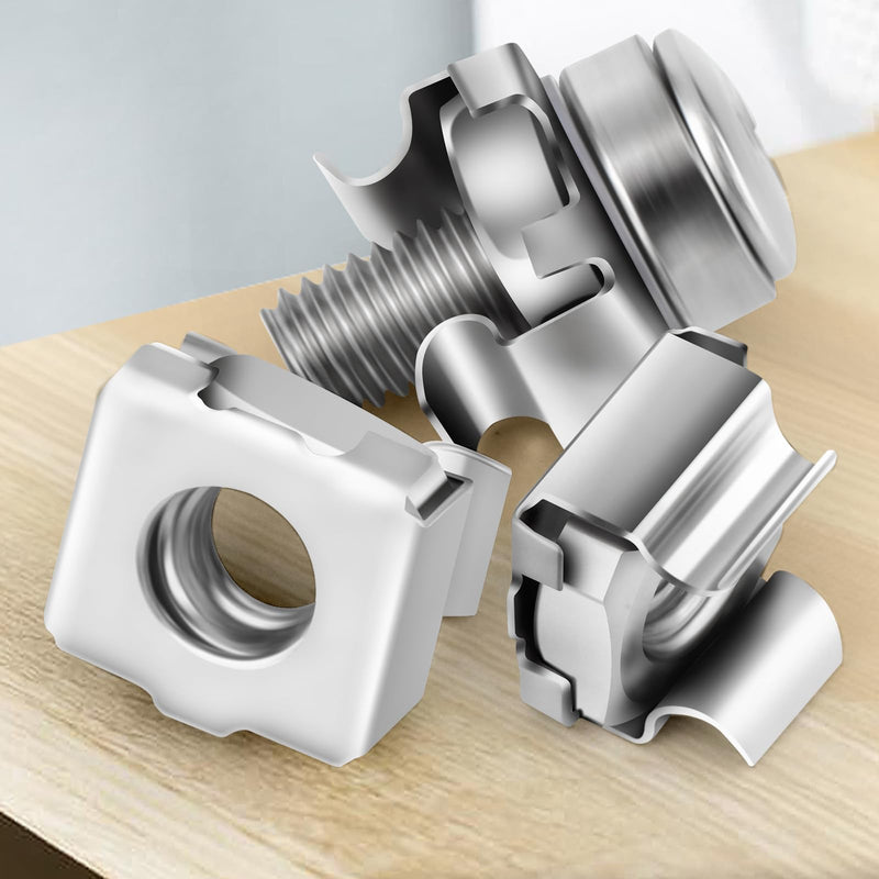 120 Sets M6 x 20mm Rack Screws and Cage Nuts, Server Rack Screws and Square Insert Nuts for Rack Mount with Screwdriver