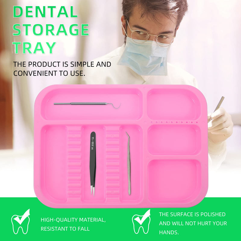 Tray Dentist Tray Tray Plastic Tray Divided Separate Tray Pink