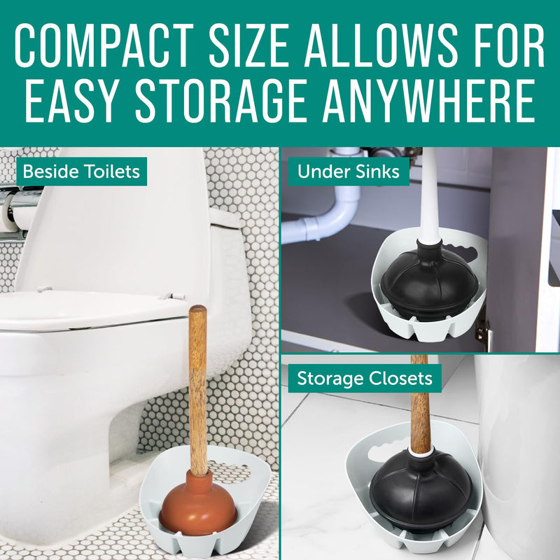 Maplefield Plunger Tray - Universal Toilet Plunger Tray Made for Toilet and Sink Plungers - Easy to Clean - White Toilet Plunger Holder Drip Tray - Pack of 1 Plunger Drip Tray