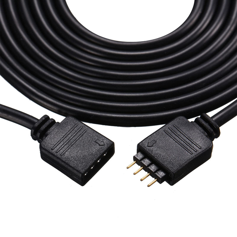 Honoson 6 Pieces 4 Pin RGB Extension Cable LED Strip Connector Cord Wire Cables Kit with 12 Pieces Pin Connector for 5050 3528 RGB LED Strip Light(1.6 FT, 3.3 FT, 6.6 FT,Black) Black 1.6 FT, 3.3 FT, 6.6 FT