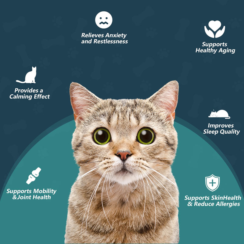 Cat Anxiety Relief Drops - Natural Stress Relief for Anxious Cats, Soothes Loud Noise & Separation Anxiety, Promotes Deep Sleep, Safe for All Breeds & Ages BROWN M1