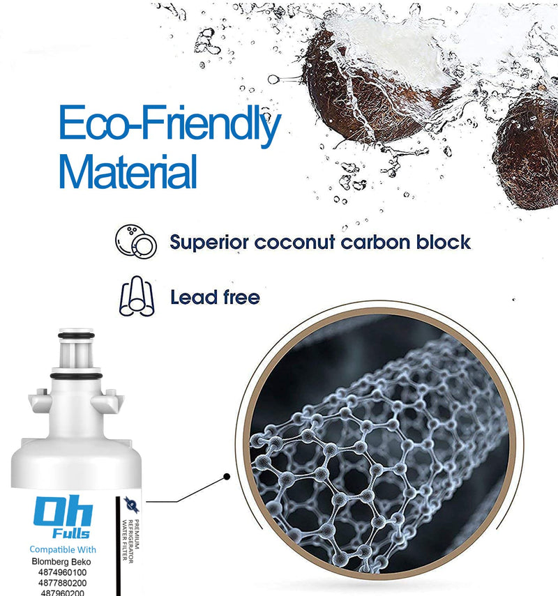 3-Pack Water Filter Replacement 4874960100, Removes Organics, Particulates, Improves Taste, Reduces Odor