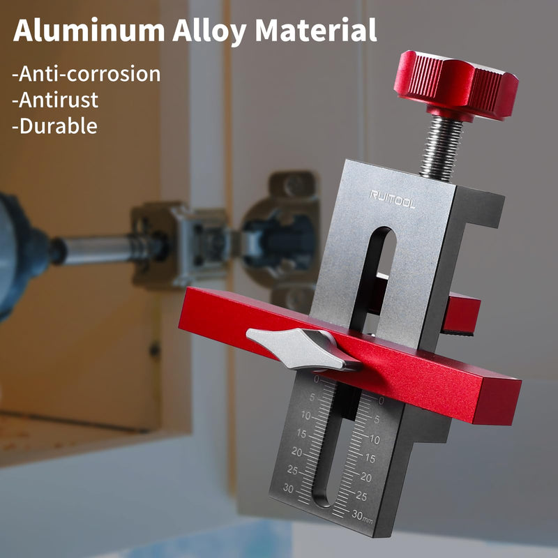 RUITOOL Cabinet Door Installation Positioner, Mounting Jig for Installing Cabinet Doors, Easily Adjustable Aluminium Alloy Versatile Cabinet Door Positioning Tool for Most Cabinet Doors