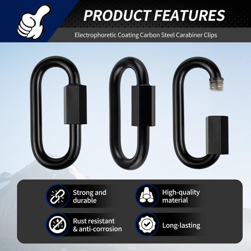 2.3" Chain Quick Links, 5 Pcs 1/4" Marine Grade Screw Chain Links, Large Opening Chain Connector Chain Coupler, 900 Lbs Capacity 2.3 Inch, 5 Pack