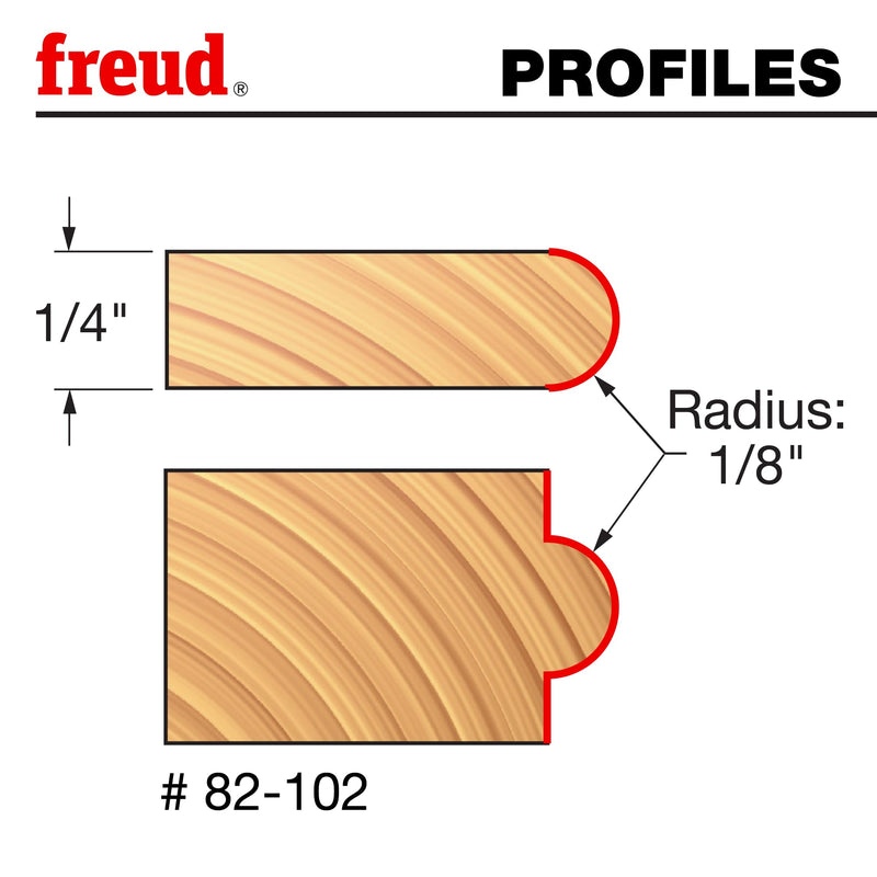 Freud 82-102: 1/8" Radius Half Round Bit with 1/4" Shank