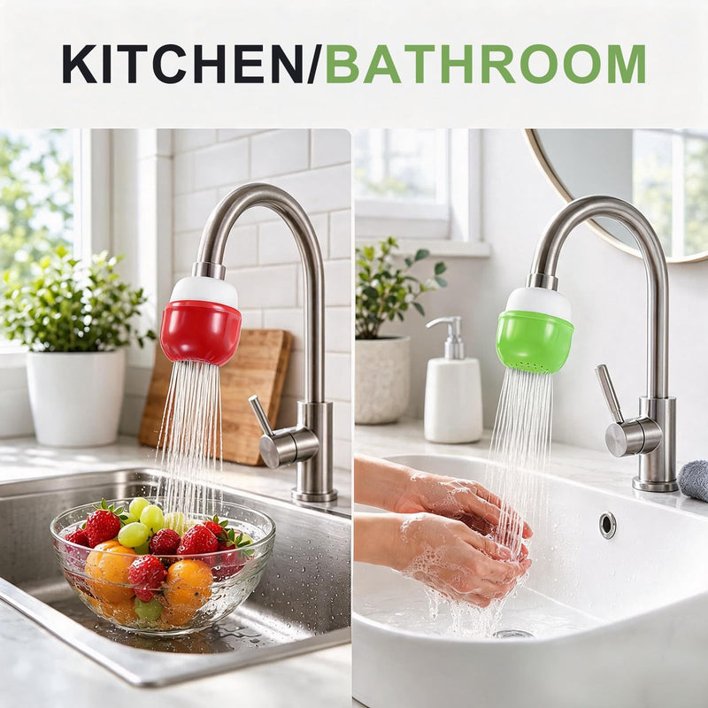 M METERXITY 2-Pack Mushroom Shaped Faucet Water Filter, Red/Green