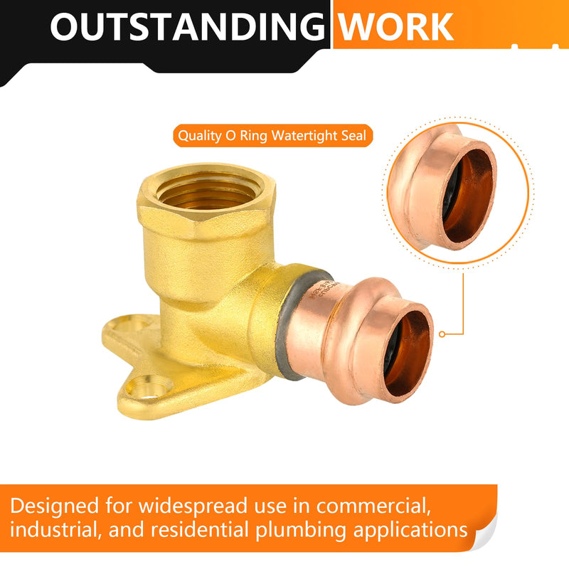 2PC HeSun 3/4" Copper Press X 3/4" Female NPT Drop Ear Elbow(PRESS061-2) 2 3/4" X 3/4" Female