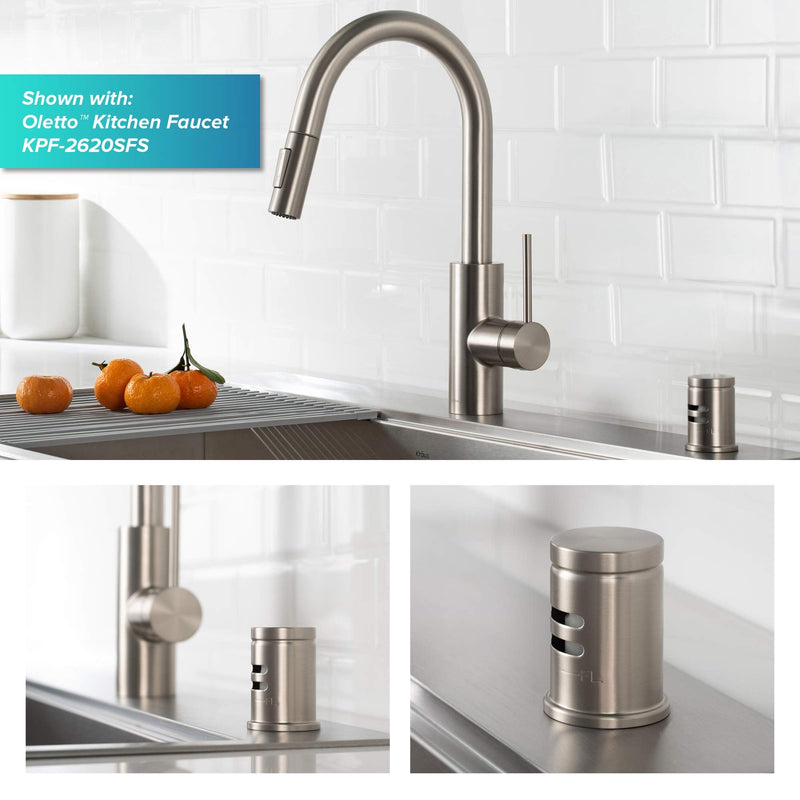 KRAUS Dishwasher Air Gap in Spot Free All-Brite™ Stainless Steel, KAG-1SFS Spot Free Stainless Steel Flat Top