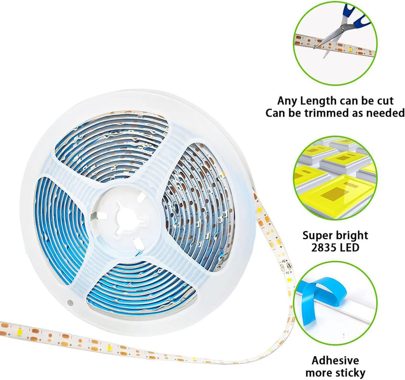 Solar LED Strip Lights Outdoor String Light Waterproof 20FT 180LED Cuttable Tape Rope Solar Lighting for Garden Path, Deck, Yard, Stair, Step, Christmas Decorative Lighting 2 Packs Warm White 19.7ft
