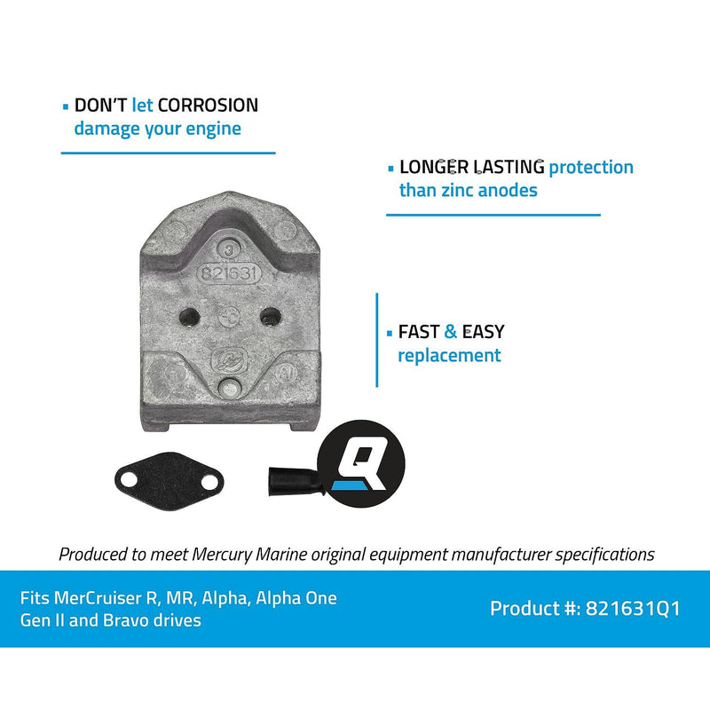 Quicksilver 821631Q1 Aluminum Gimbal Housing Anode for MerCruiser Drives